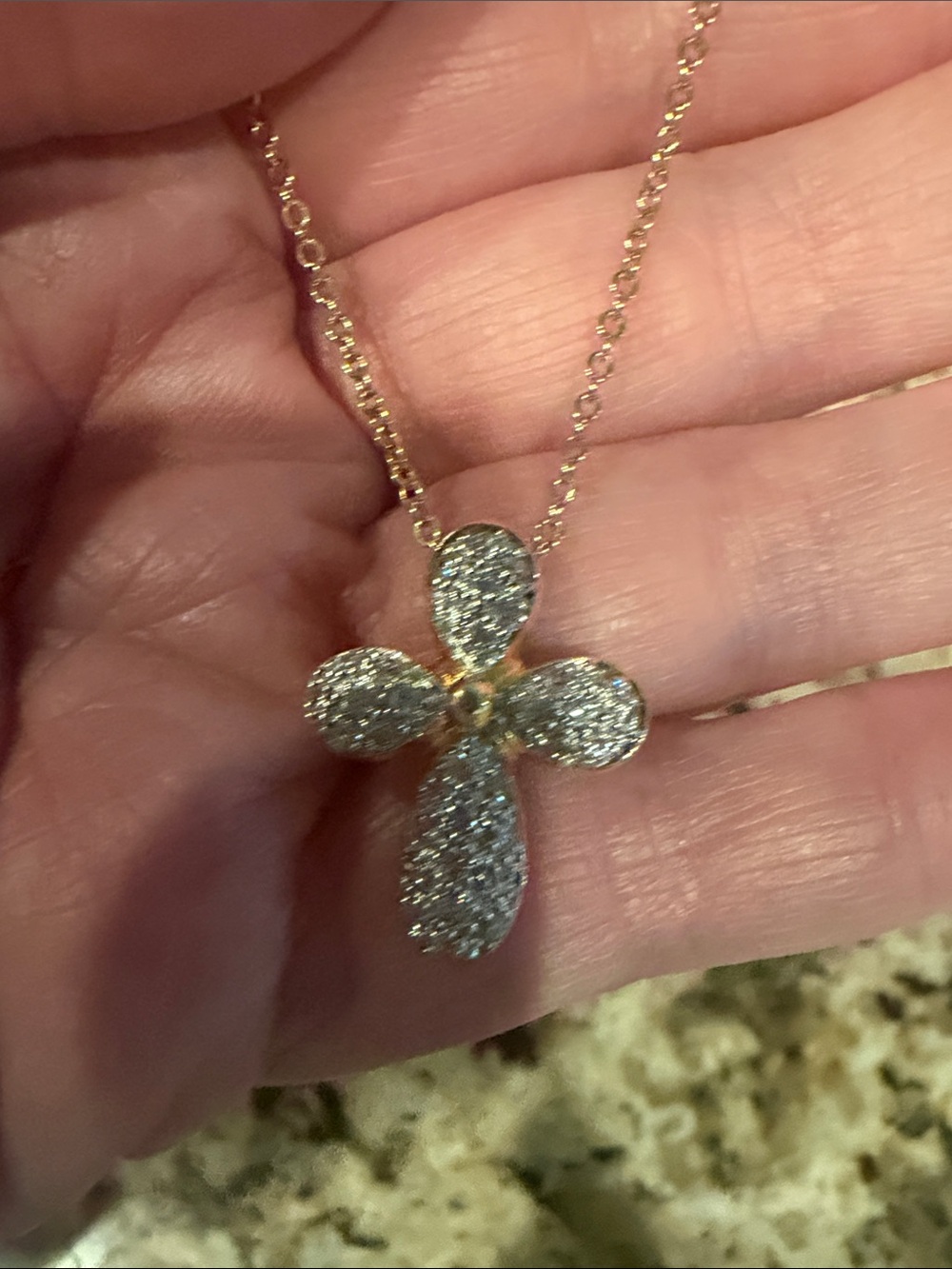 Beautiful Crystal 3D Cross Necklace